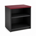 Table de chevet noire avec plateau rouge sombre 48x38x55 cm