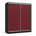 Armoire coulissante noire avec panneaux bordeaux 150x60x205 cm