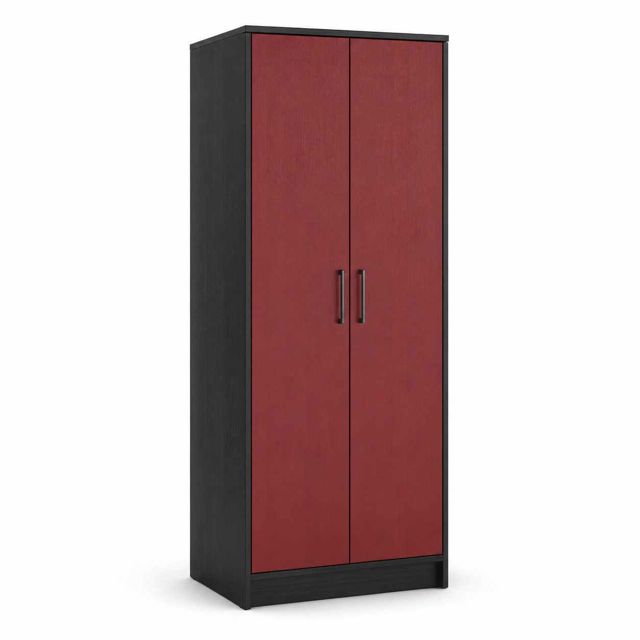 Armoire noire compacte deux portes rouge brique 80x50x180 cm