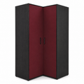 Armoire noire en angle avec panneau bordeaux 110x110x200 cm