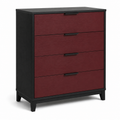 Commode noire quatre tiroirs rouge sombre 85x45x95 cm